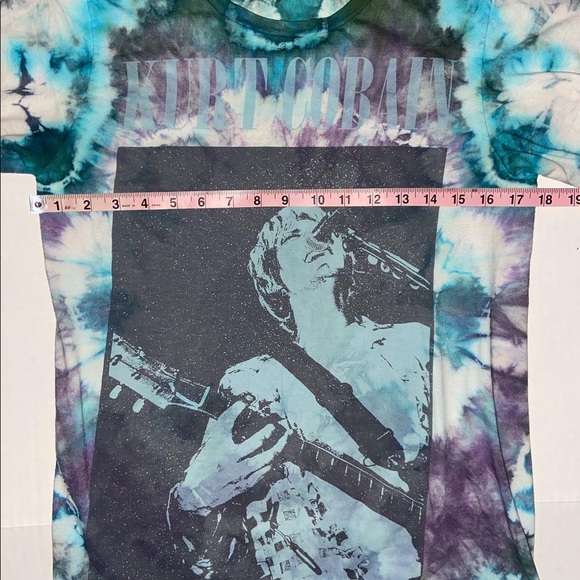 Kurt Cobain Custom Tie Dyed Upcycled T-Shirt Small - Picture 4 of 5
